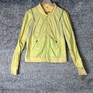 Lululemon Jacket Womens 10 Yellow Lightweight Active Running Full Zip Thumbholes